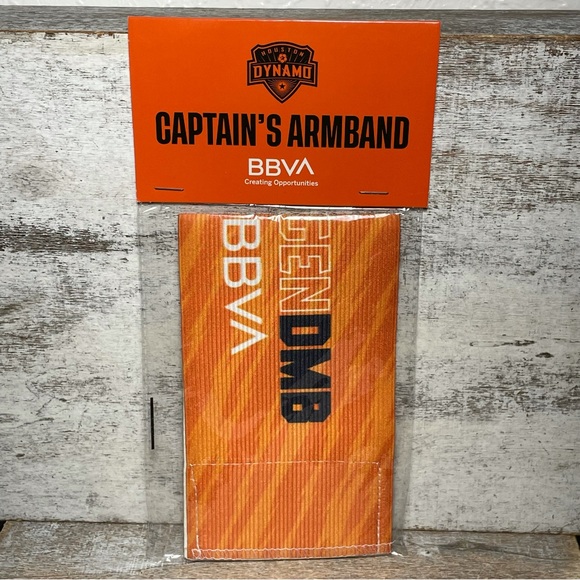 BBVA MLS Houston Dynamo Adults Captain's Armband Orange Black New One Size - Picture 9 of 9